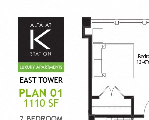 East Tower - 2 Bed - Plan 01 East Tower - 2 Bed - Plan 01 & 06